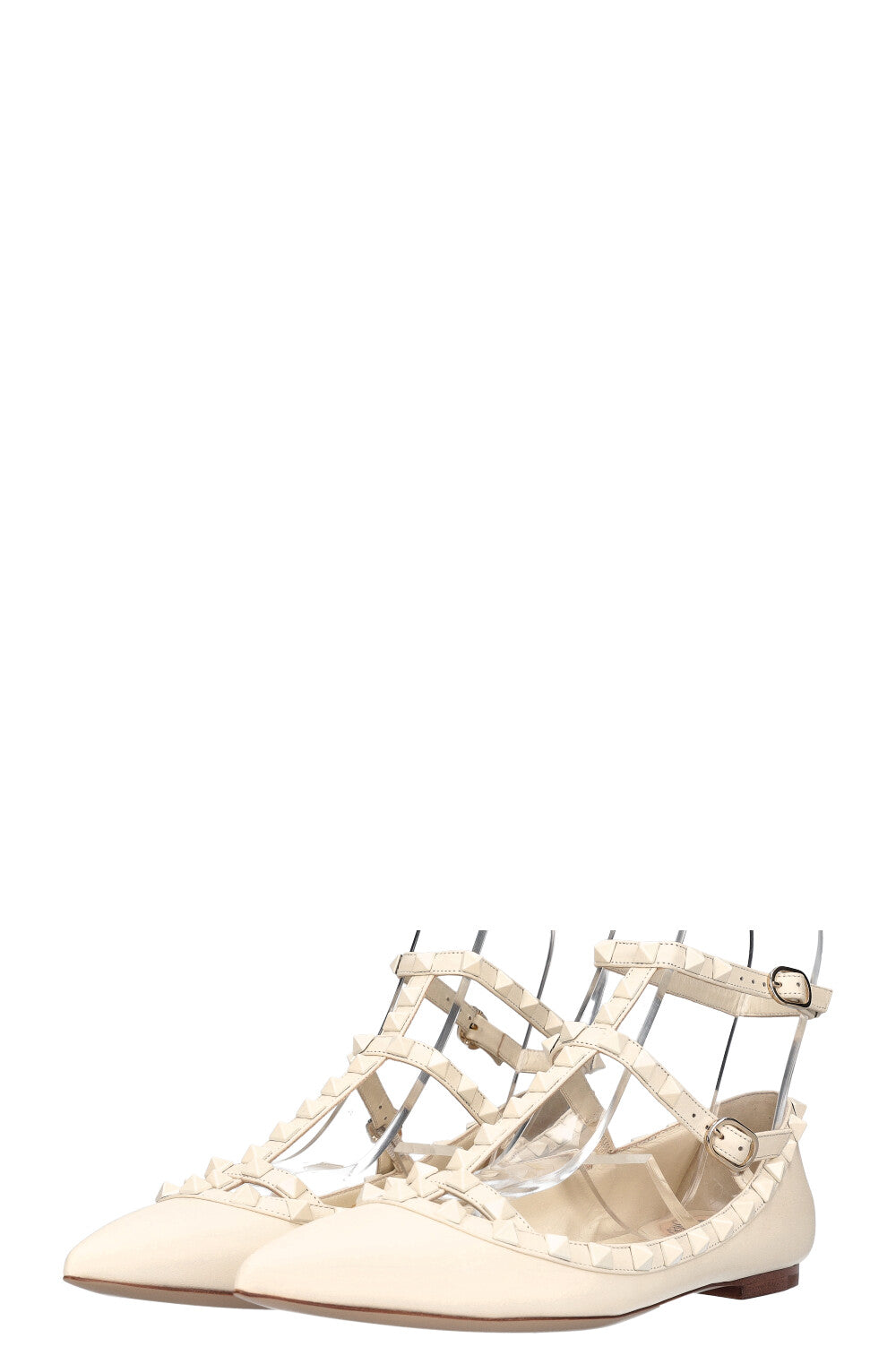 Valentino rockstud flats white top