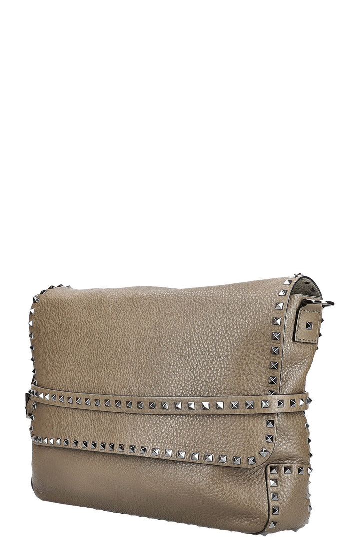 VALENTINO Rockstud Flap Messenger Bag Green