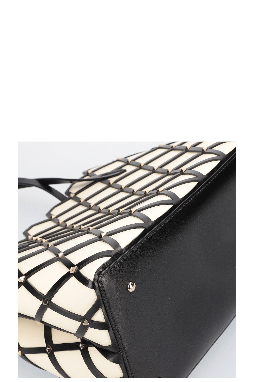 VALENTINO Beehive Tote Bag White Black