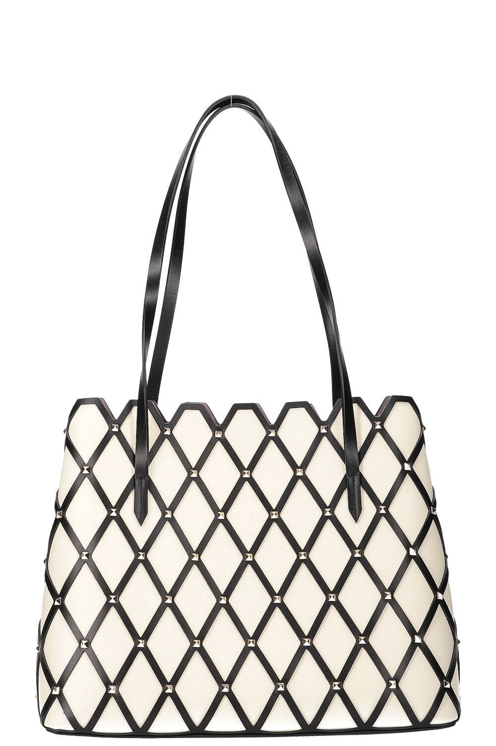 VALENTINO Beehive Tote Bag White Black