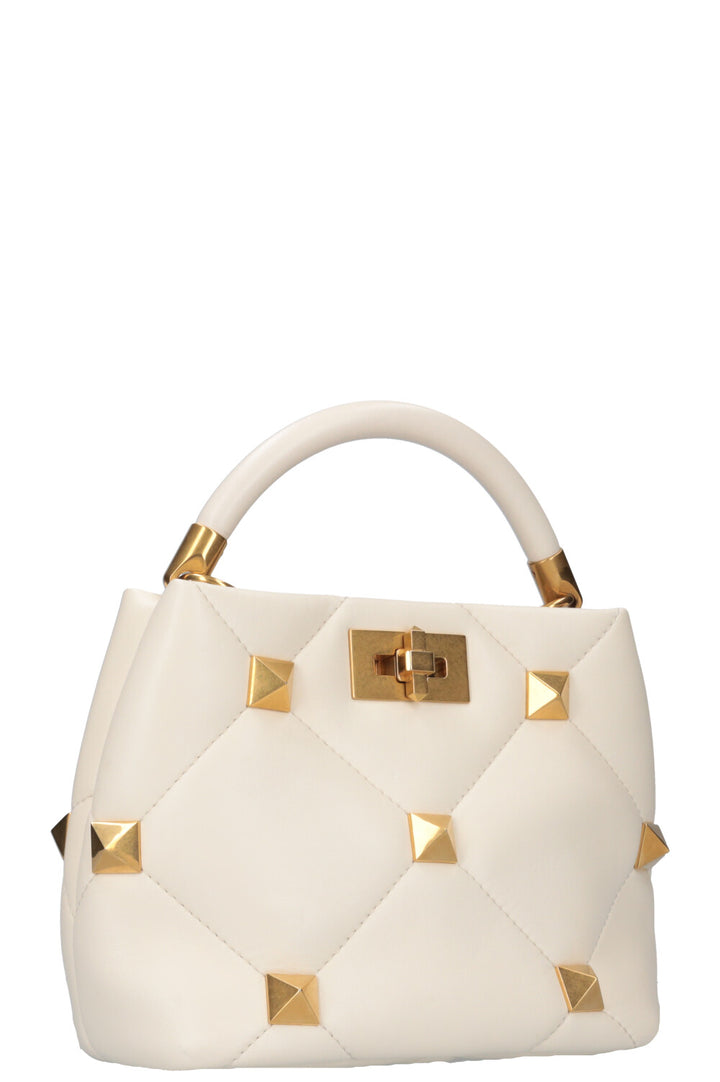 VALENTINO Roman Stud The Handle Bag Ivory