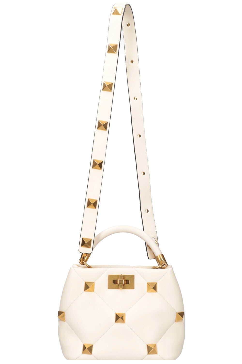 VALENTINO Roman Stud The Handle Bag Ivory