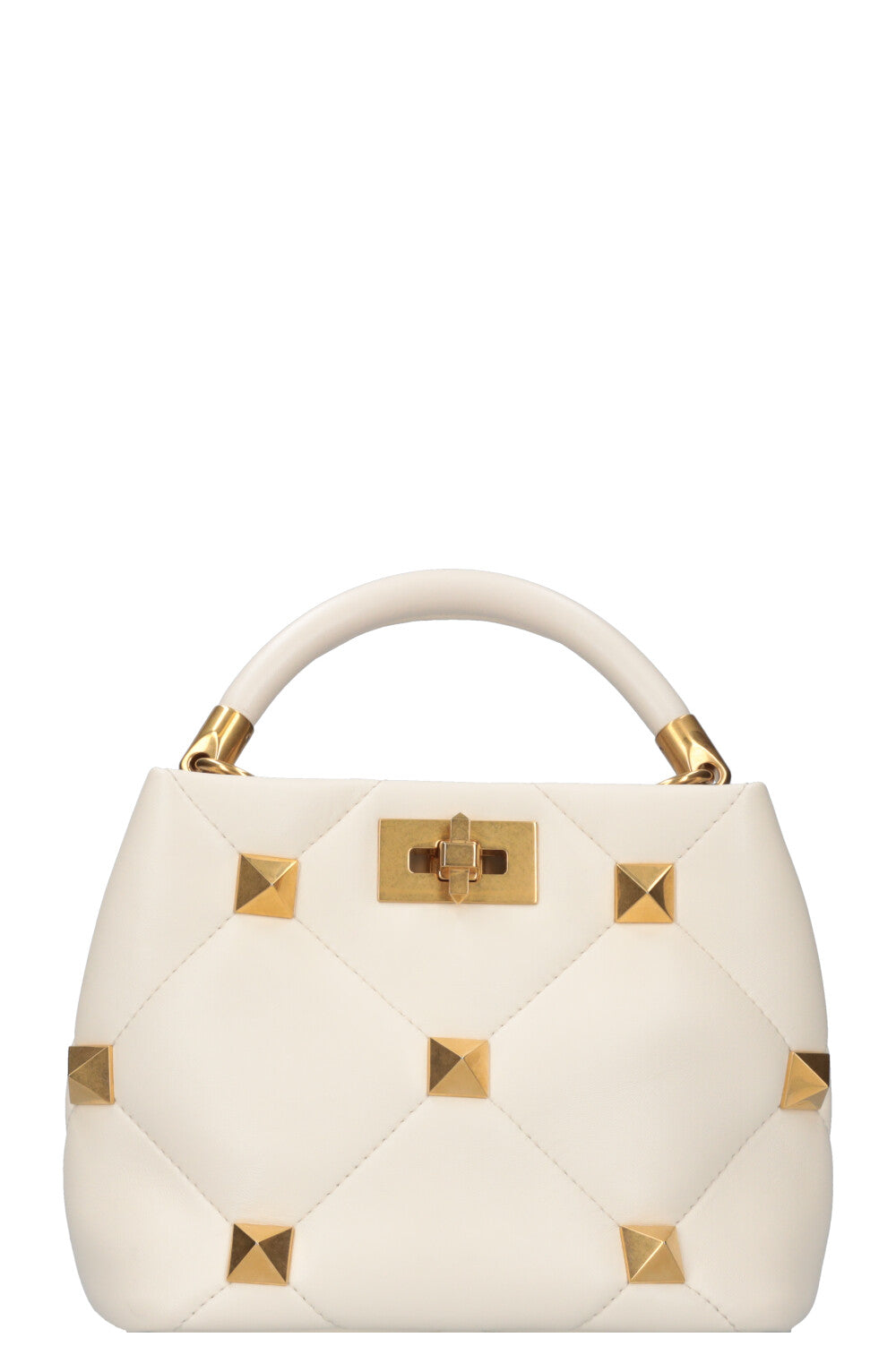 VALENTINO Roman Stud The Handle Bag Ivory