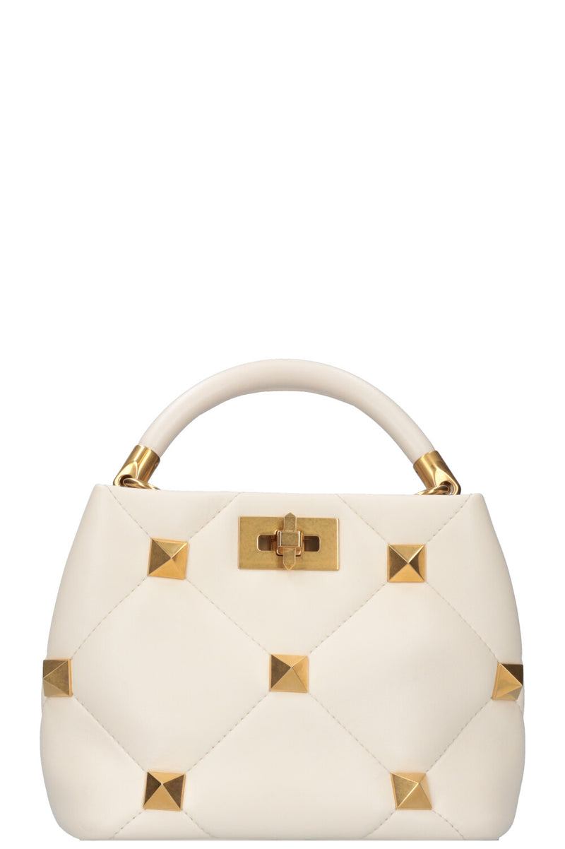 VALENTINO Roman Stud The Handle Bag Ivory