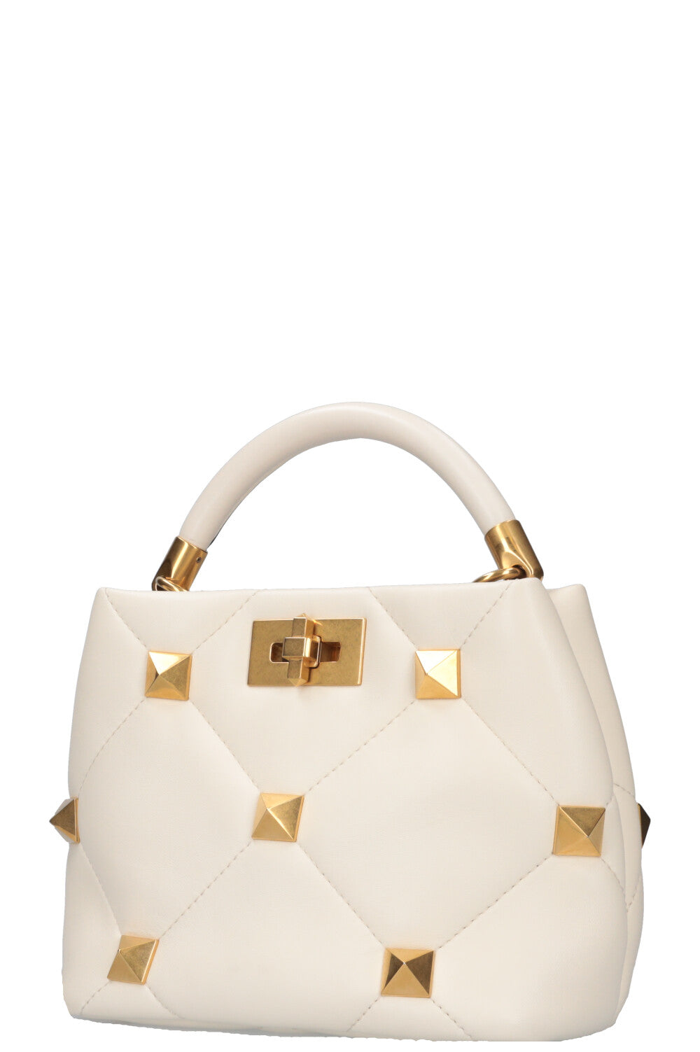 VALENTINO Roman Stud The Handle Bag Ivory