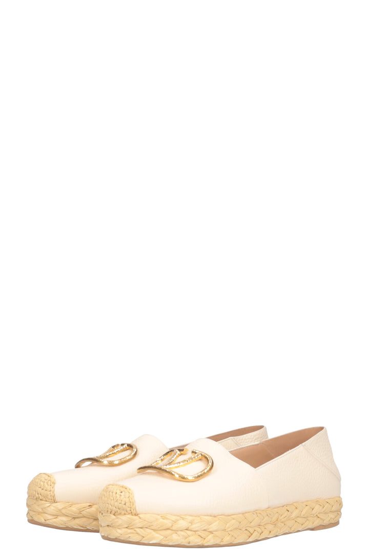 VALENTINO V Logo Flats White