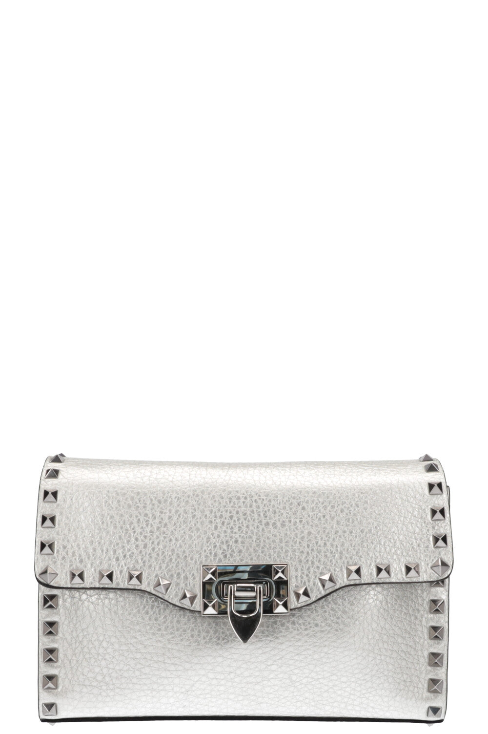 VALENTINO Rockstud Flip Lock Rabat Sac Argent