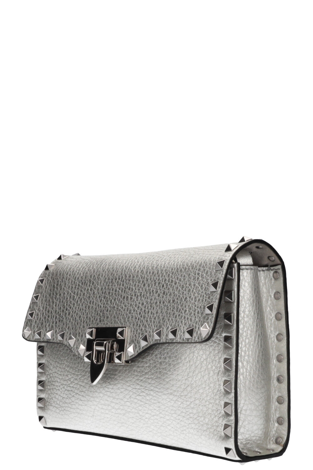 VALENTINO Rockstud Flip Lock Rabat Sac Argent