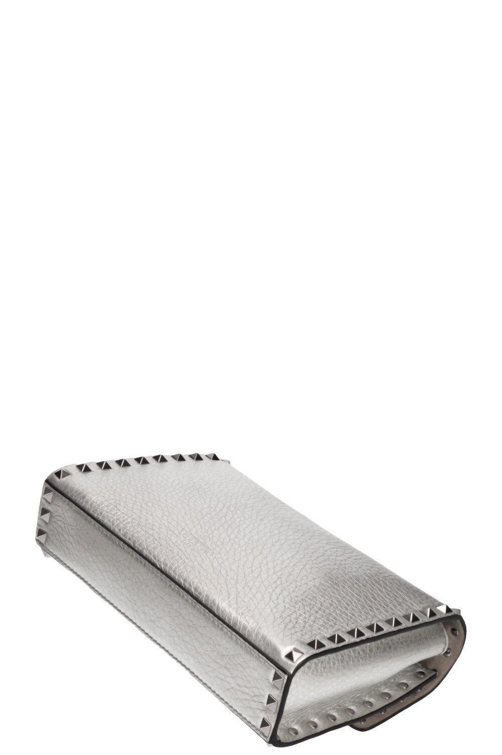 VALENTINO Rockstud Flip Lock Flap Bag Silver