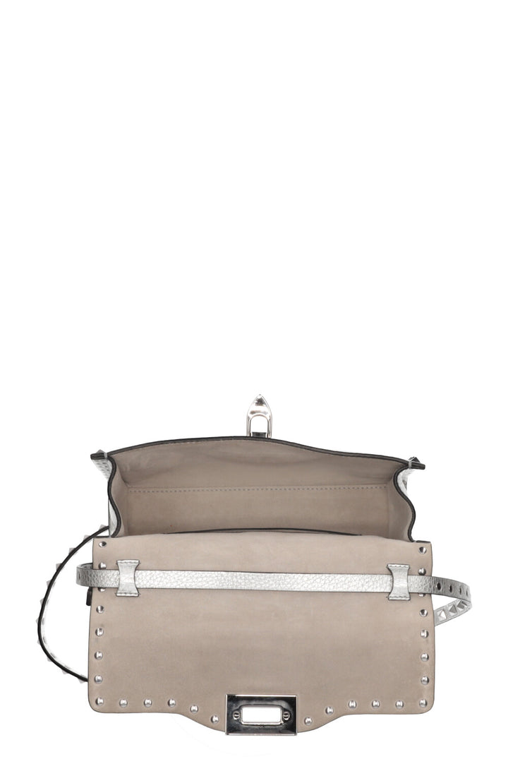 VALENTINO Rockstud Flip Lock Rabat Sac Argent