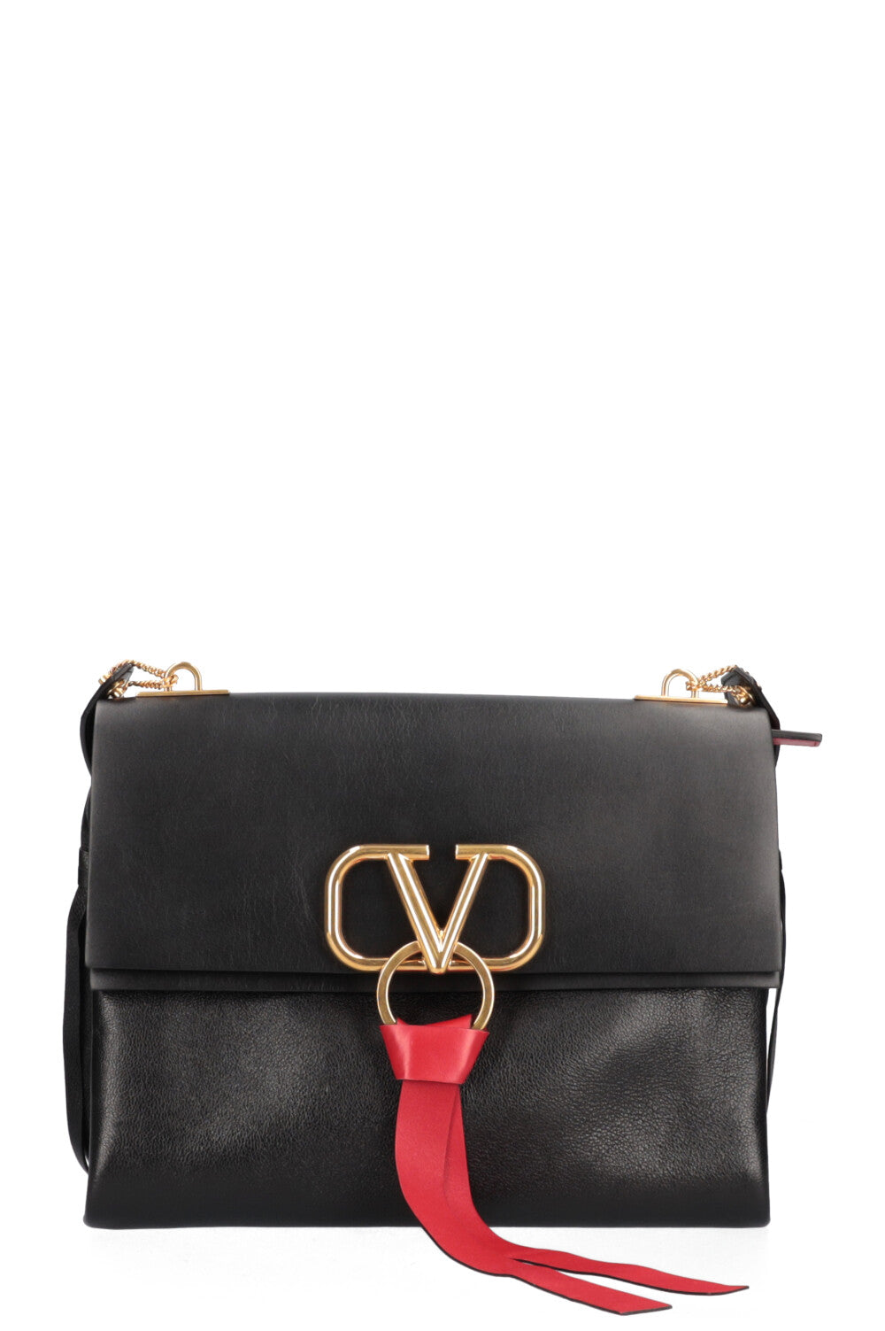 Valentino Valentino V-Ring 2way Shoulder crossbody Bag leather Black Used  ｜Product Code：2106800452686｜BRAND OFF Online Store