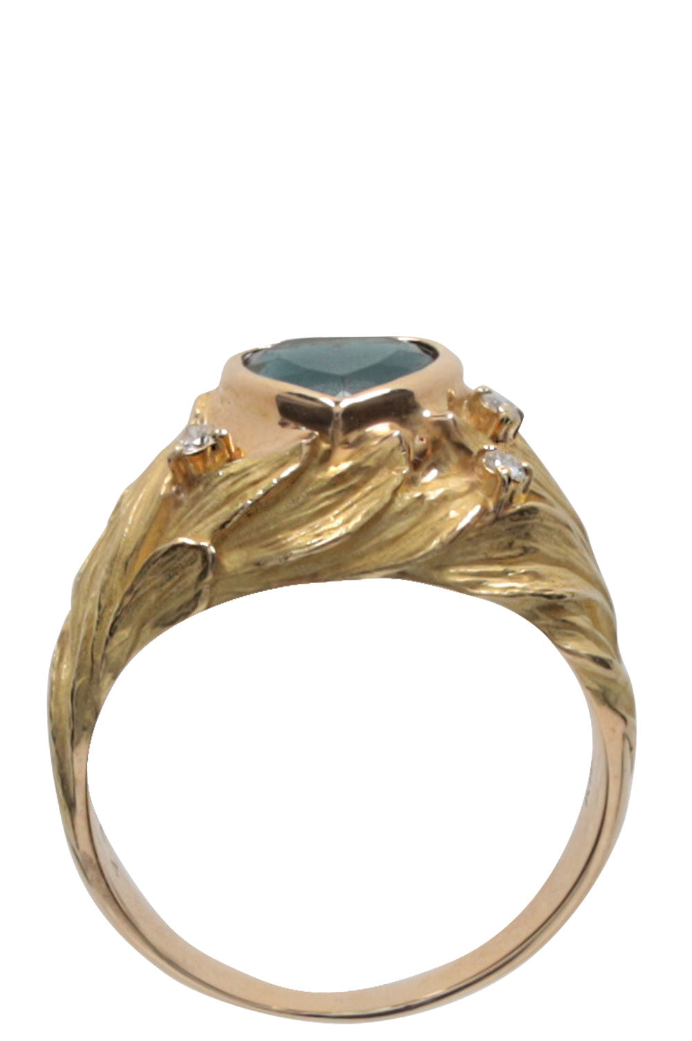 VINTAGE Ring Tourmaline Diamonds Gold