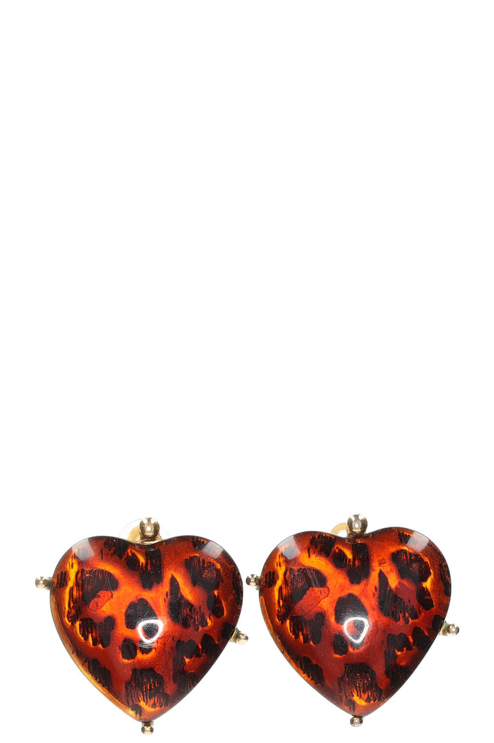 YSL Vintage Heart Earrings resin