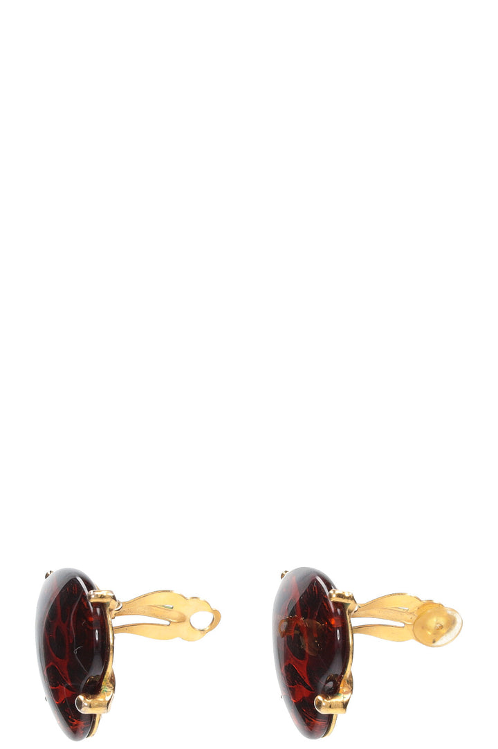 YSL Vintage Heart Earrings resin