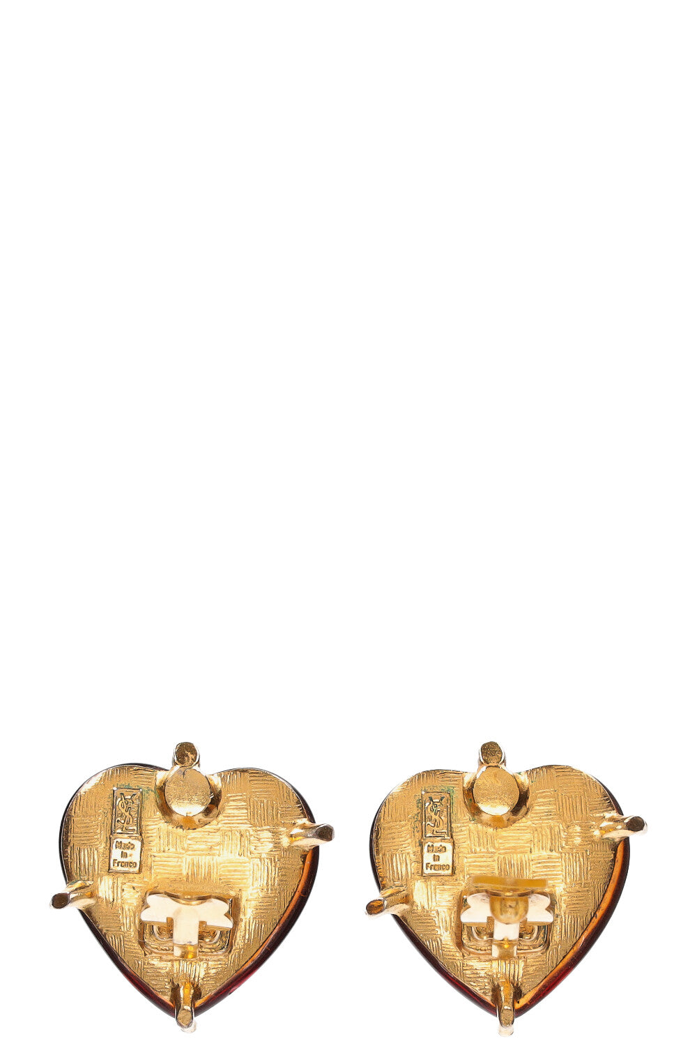 YSL Vintage Heart Earrings resin