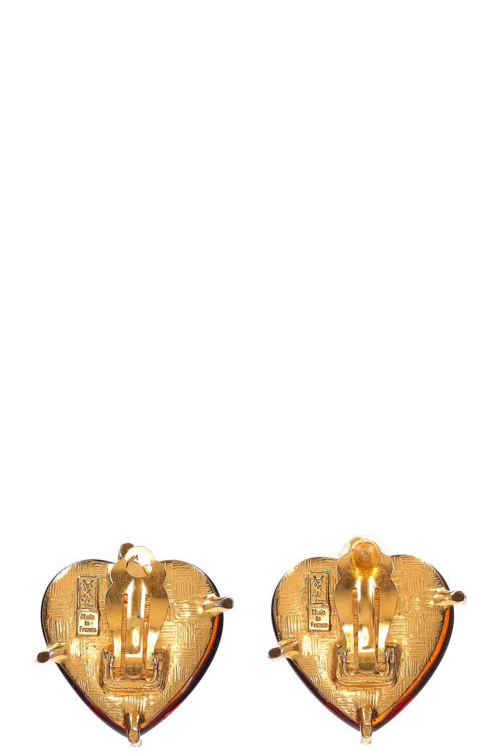 YSL Vintage Heart Earrings resin