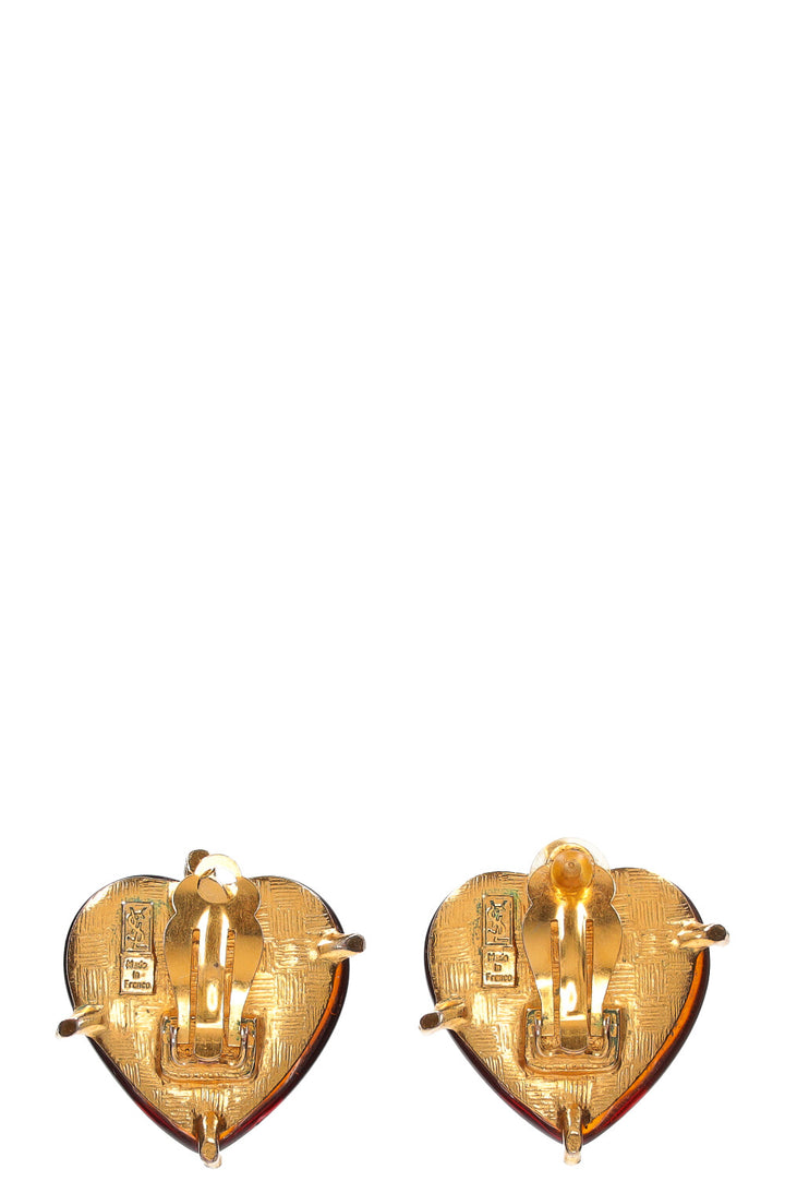 YSL Vintage Heart Earrings resin