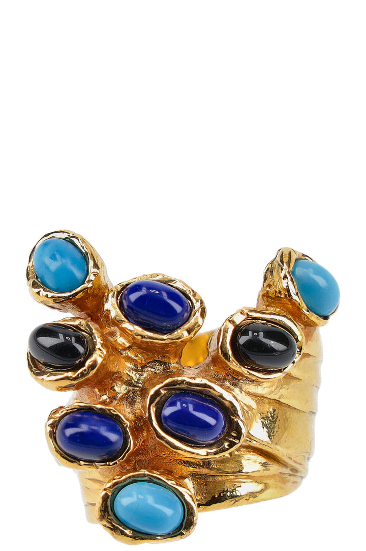 YSL Arty Ring Gold Blue