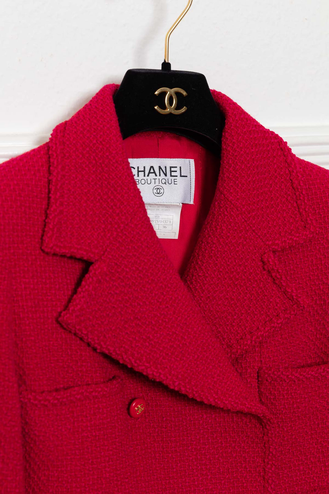 CHANEL Veste F95 Tweed Rouge