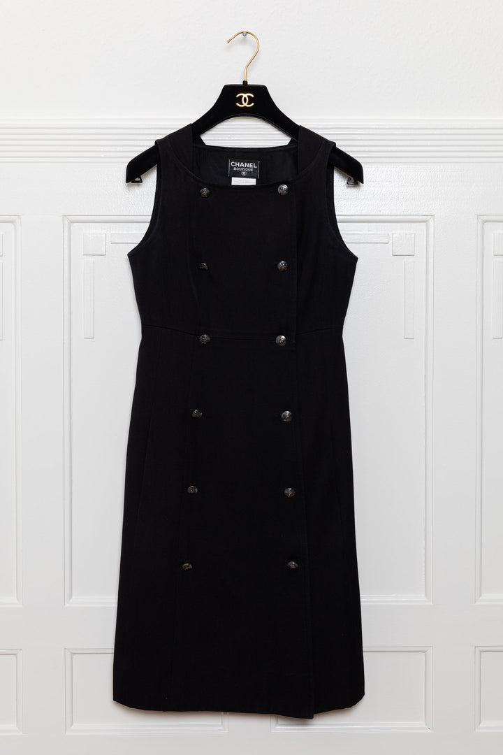 CHANEL C97 Dress Black Cotton Pique