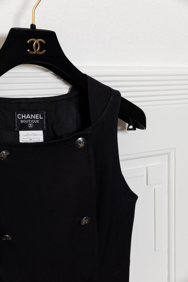 CHANEL C97 Dress Black Cotton Piqué