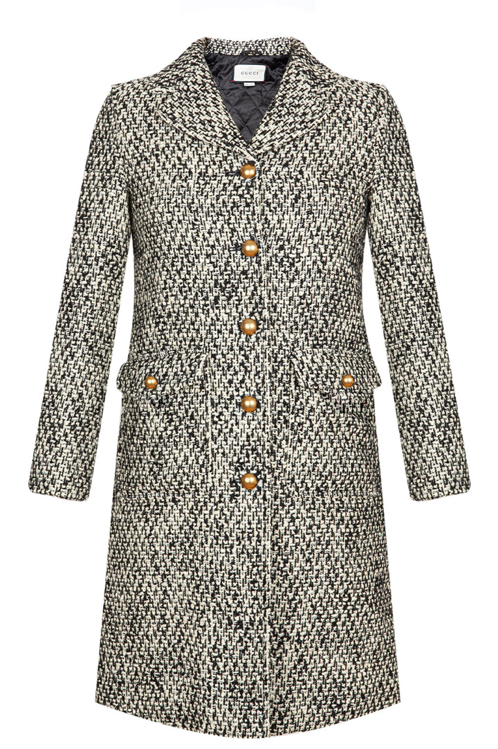 GUCCI Tweed Coat Black & White