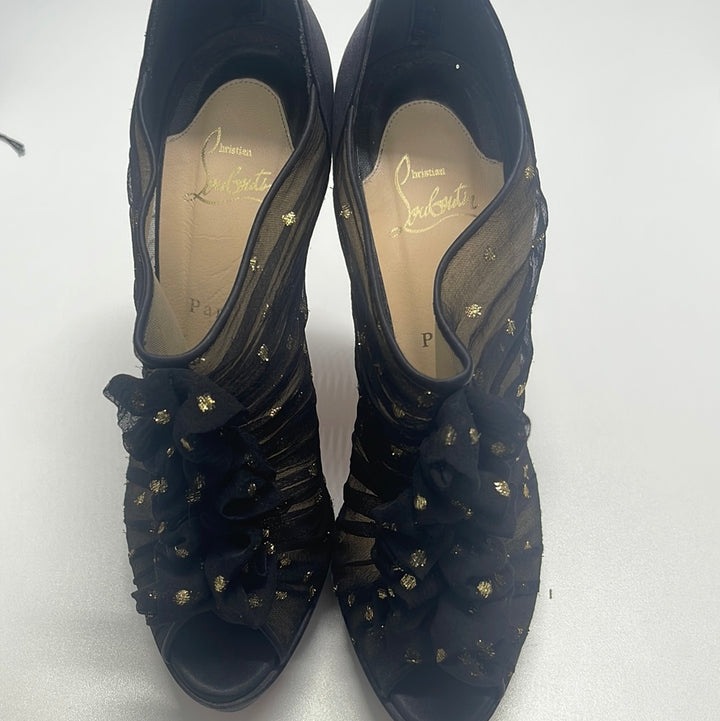 CHRISTIAN LOUBOUTIN Escarpins Noir Or