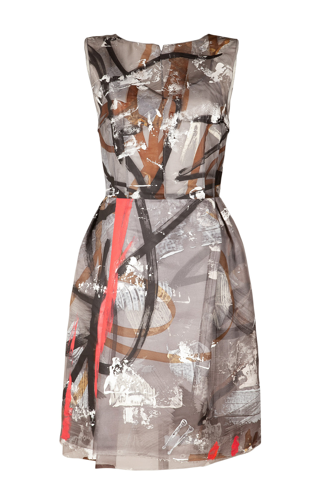 DOLCE&GABBANA Dress Silk Hand Painted Grey