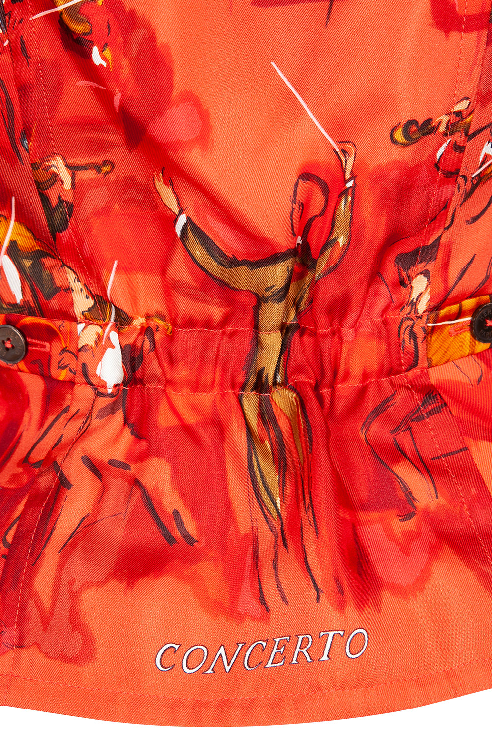 HERMÈS Veste Soie Rouge Violoncelles